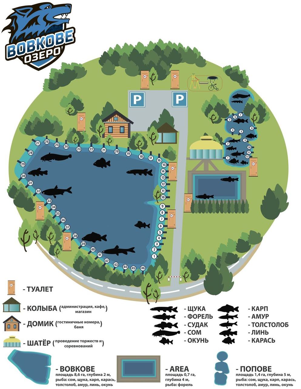 Схема комплексу озеро Вовкове